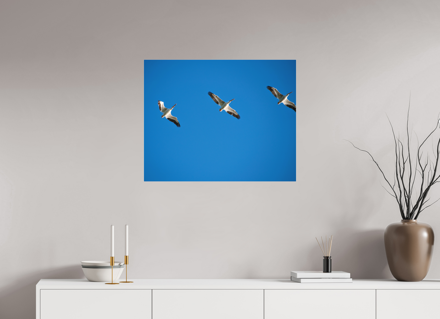 Pelicans in Flight
