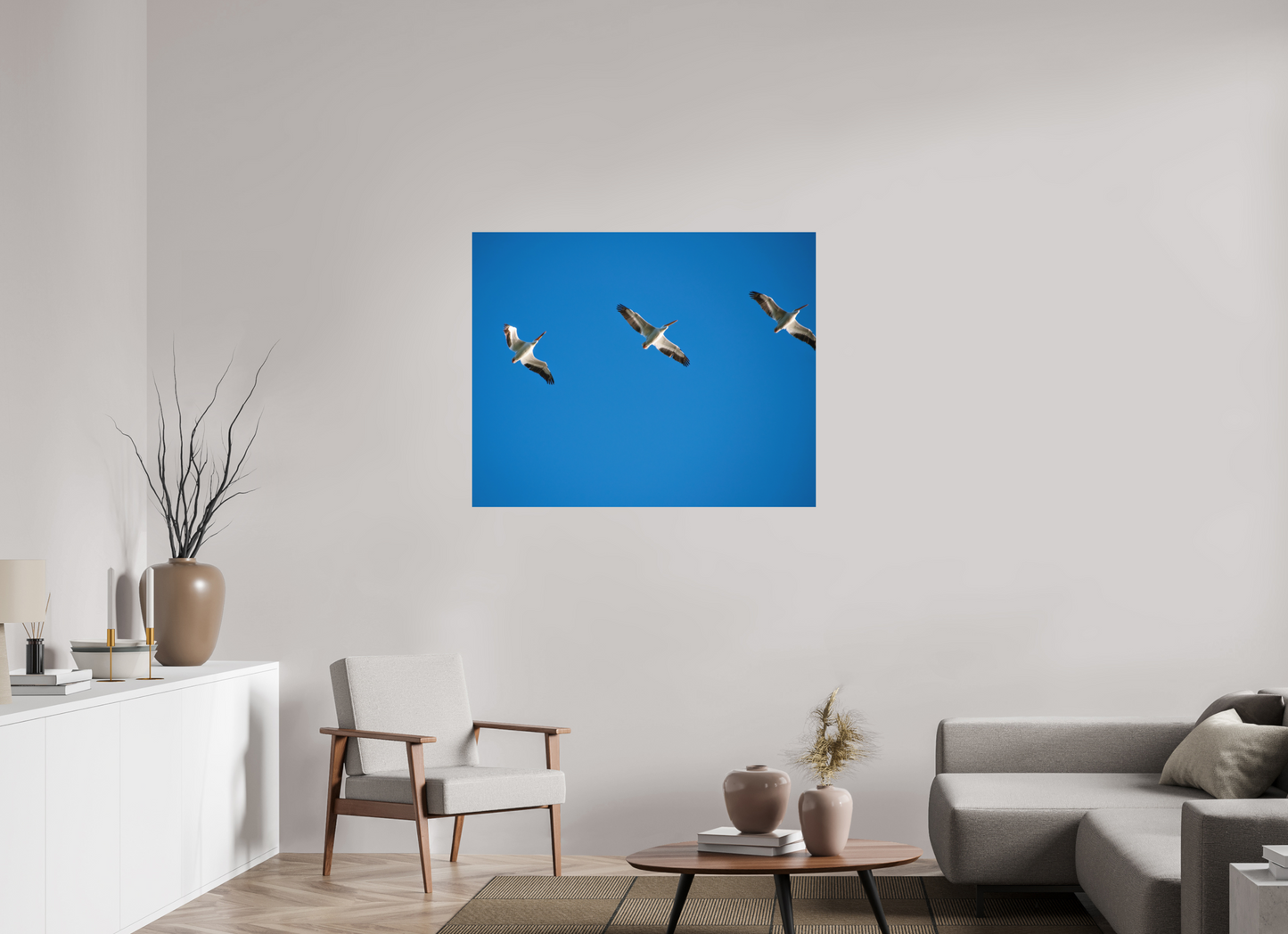 Pelicans in Flight