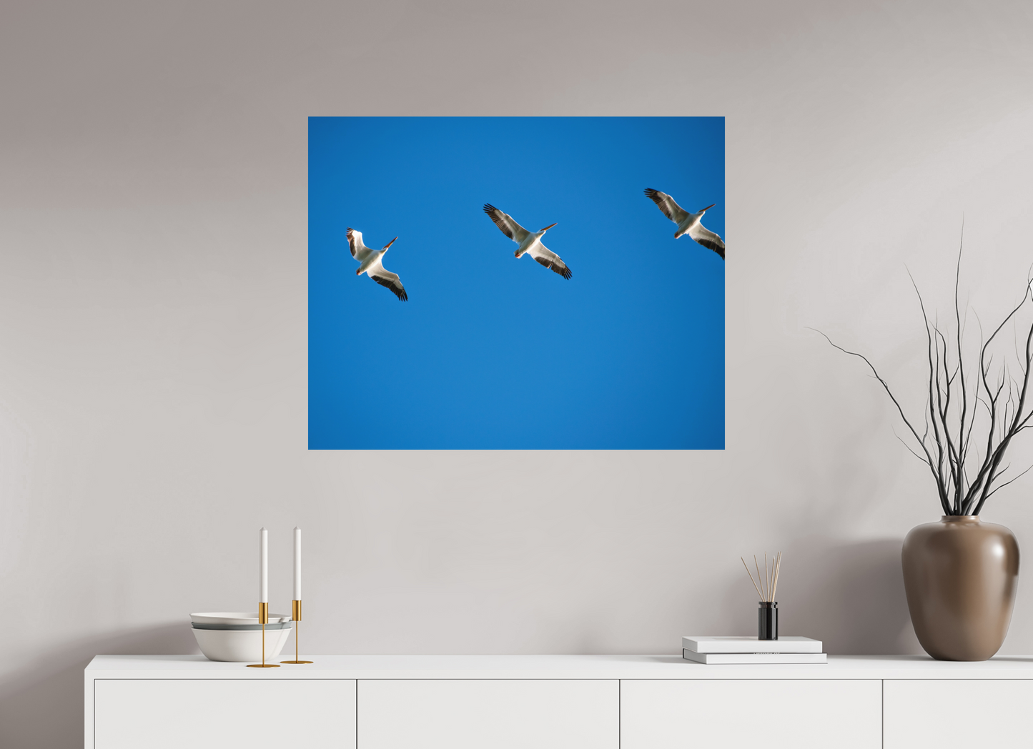 Pelicans in Flight