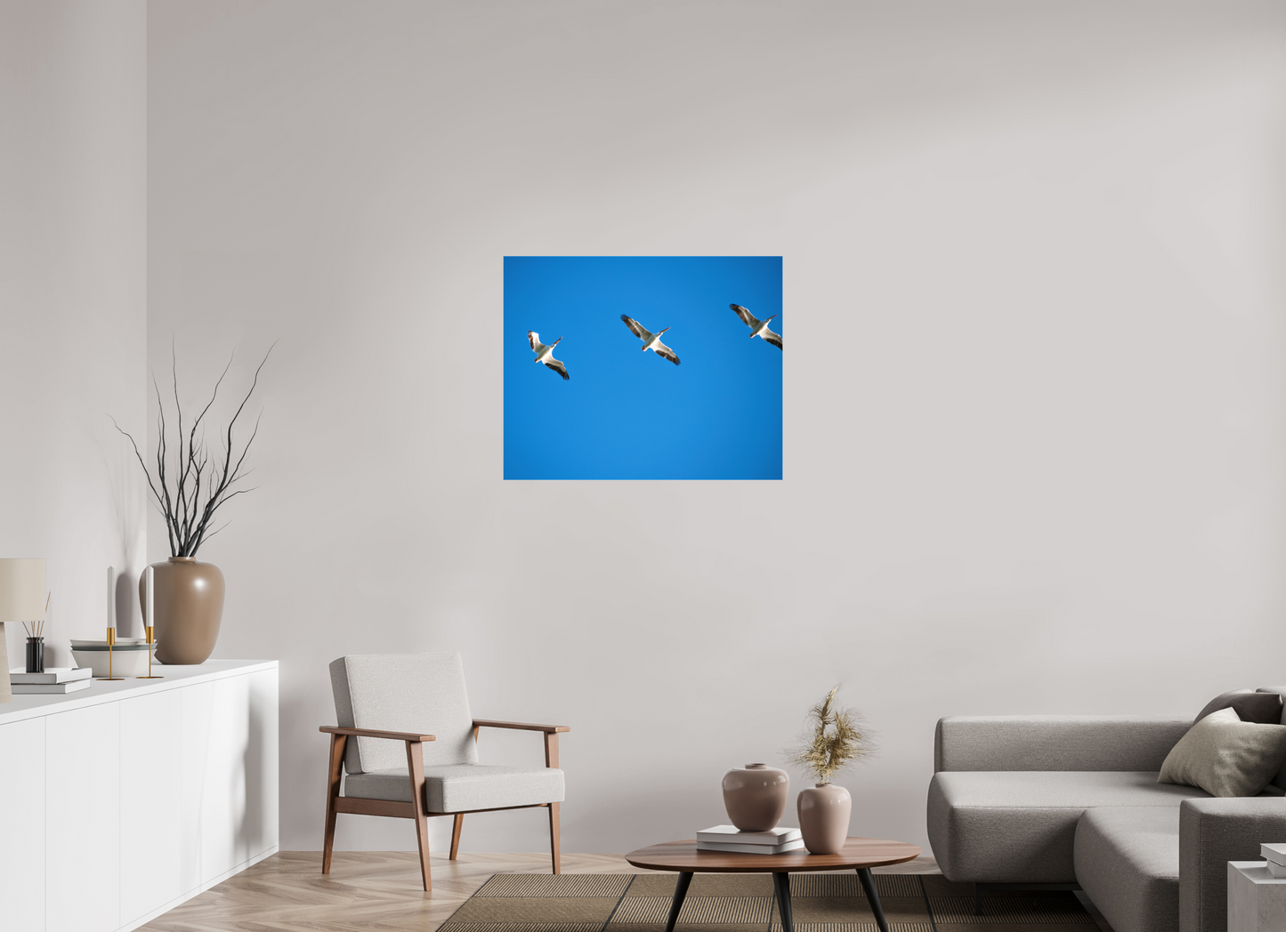 Pelicans in Flight