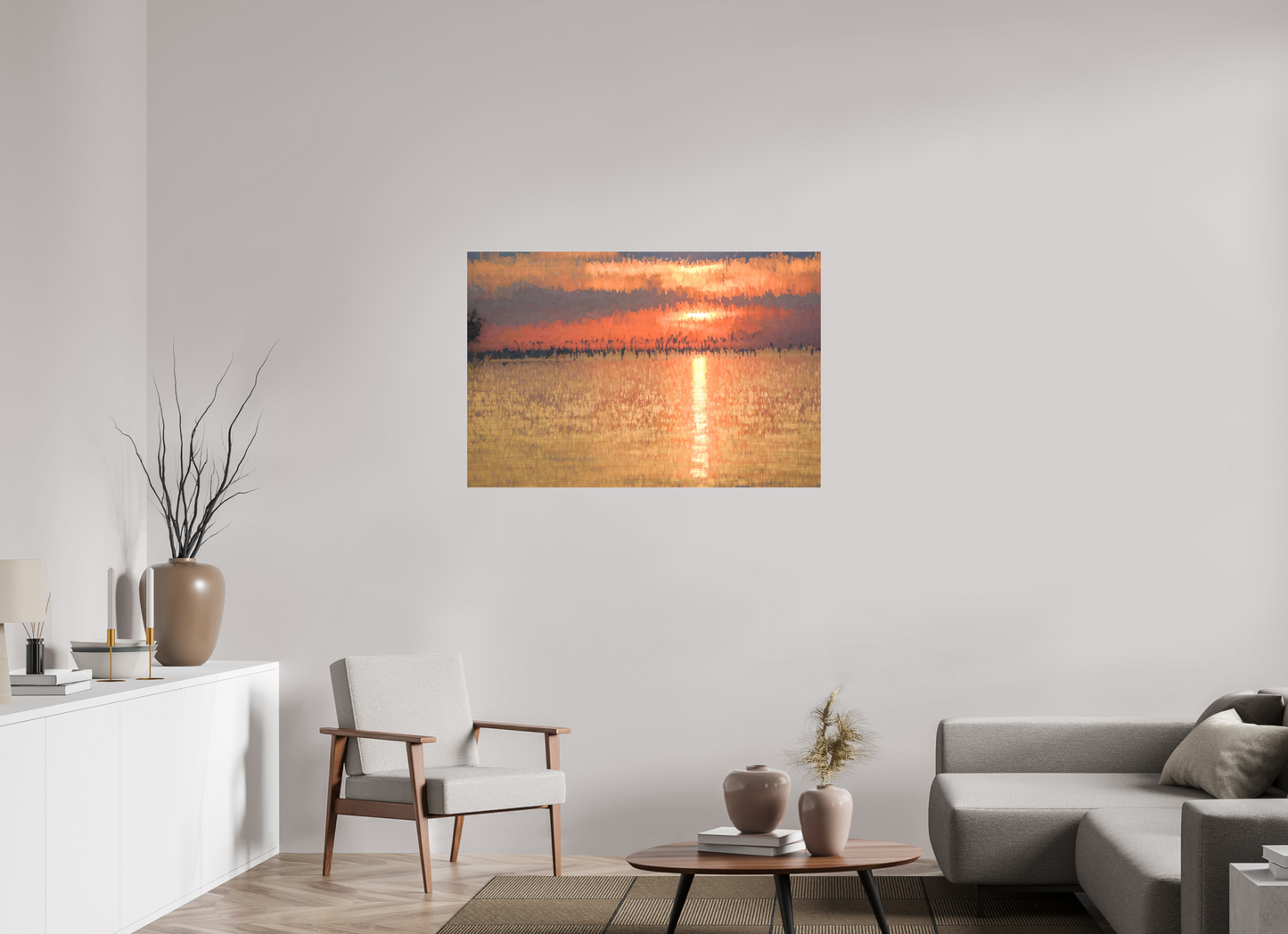 45 x 30″, Aluminum - low glare Golden Sunset