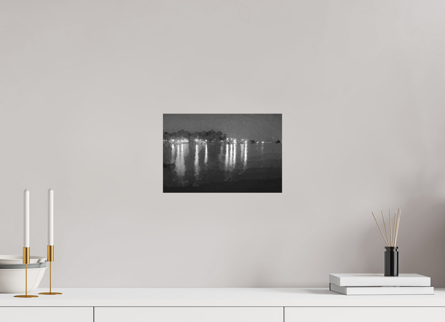 12 x 8″, Black and White Print Reflecting on the Lake Life