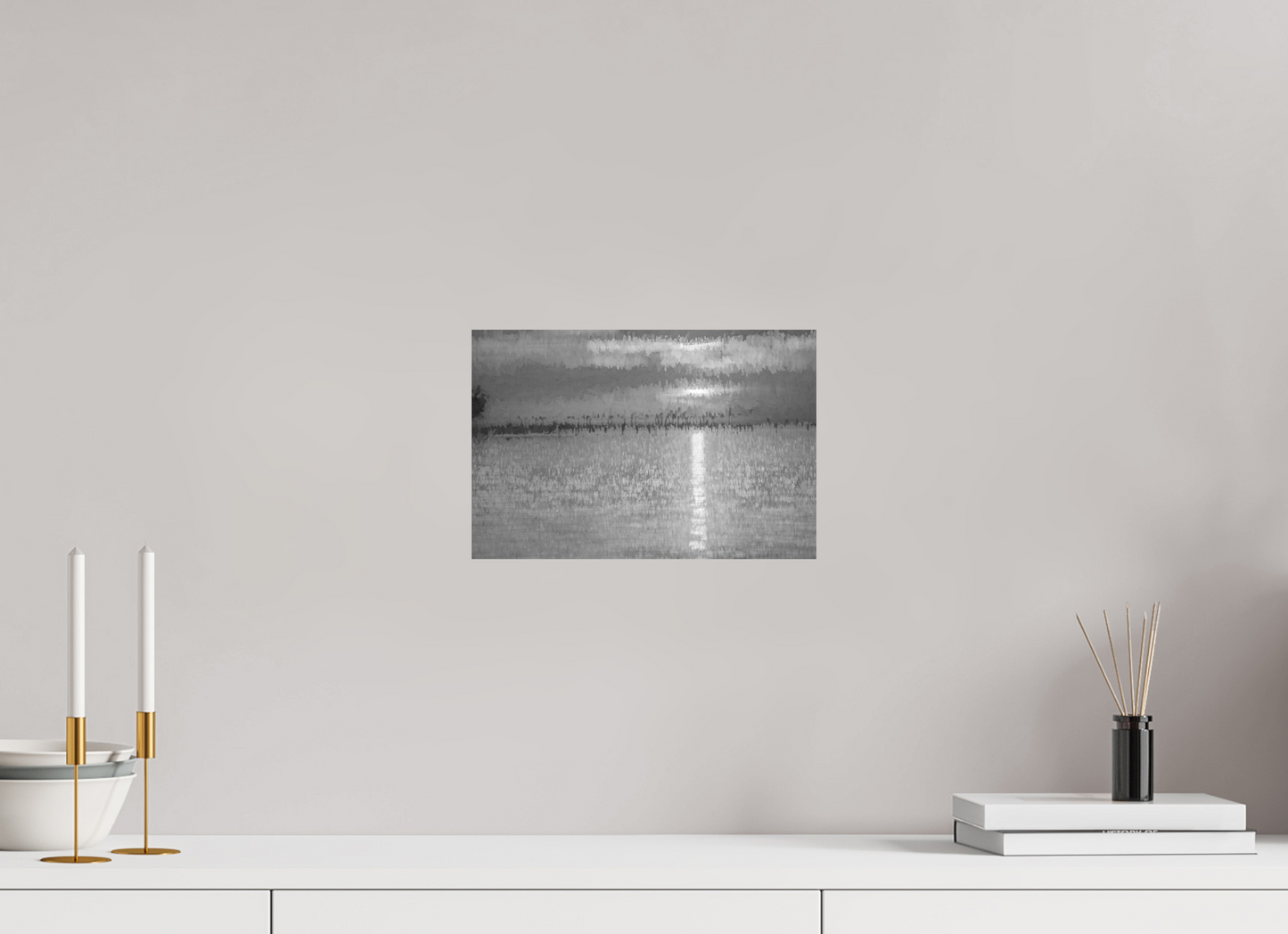12 x 8″, Black and White Print Golden Sunset