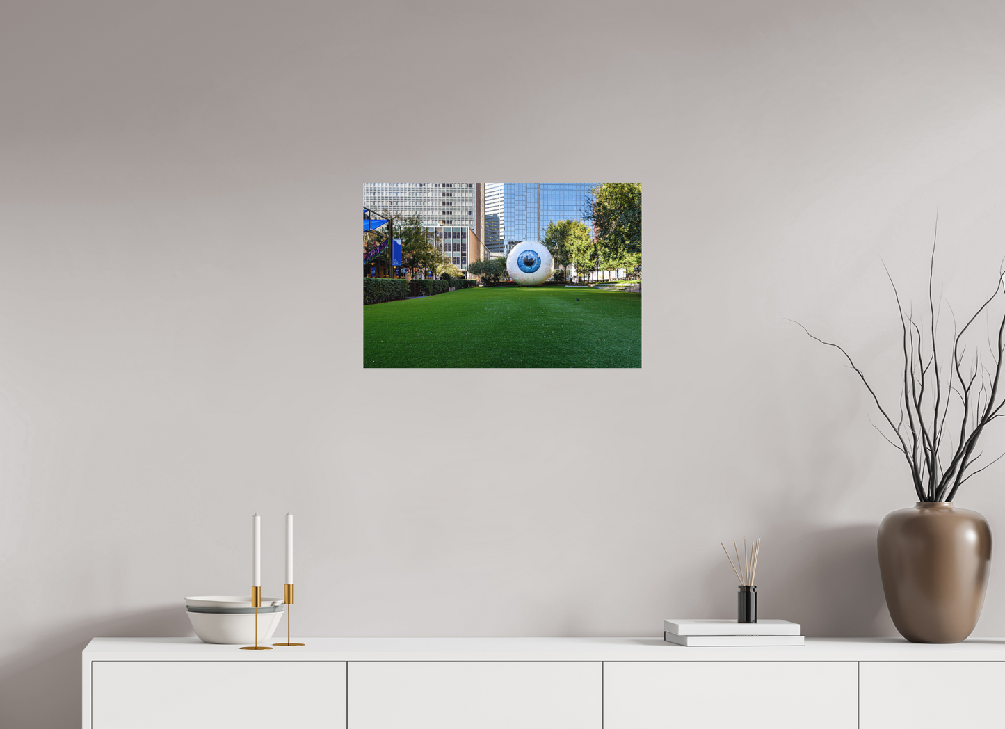 24 x 16″, Aluminum - low glare In the public eye