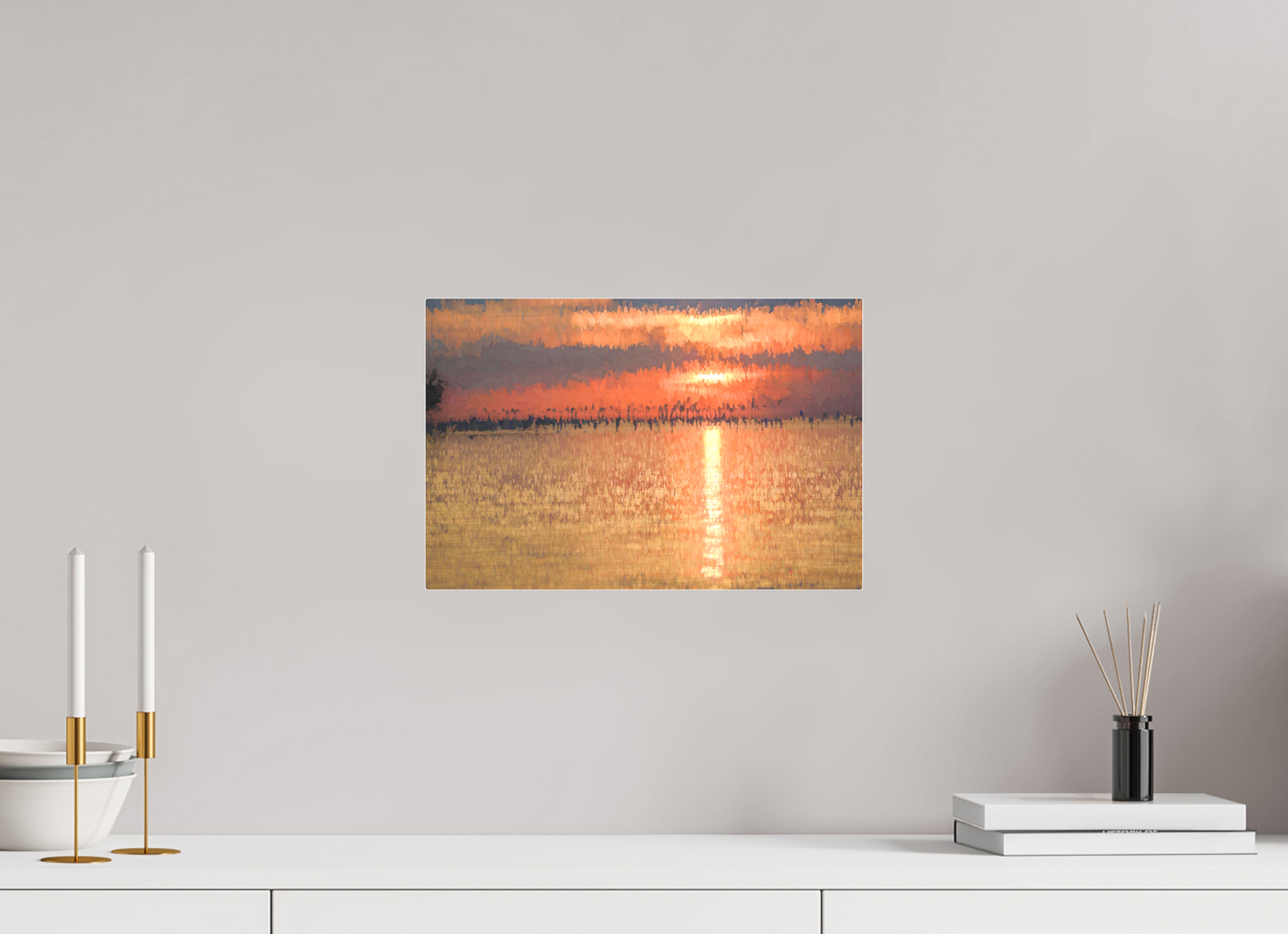 15 x 10″, Acrylic - low glare Golden Sunset