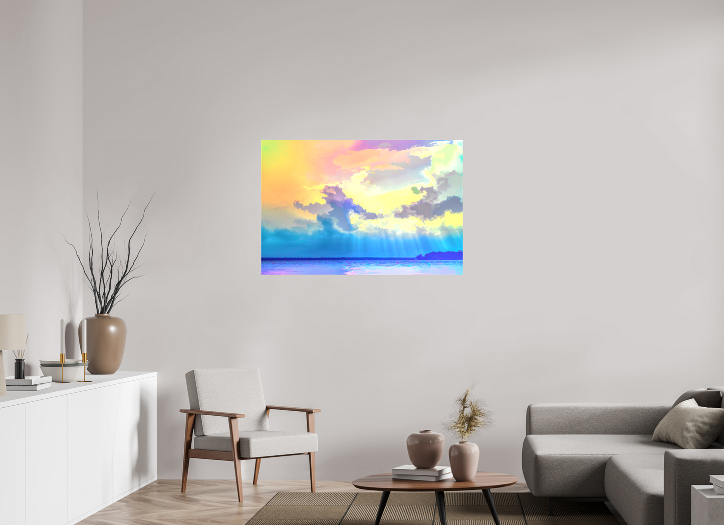 45 x 30″, Canvas Print Radiant Clouds