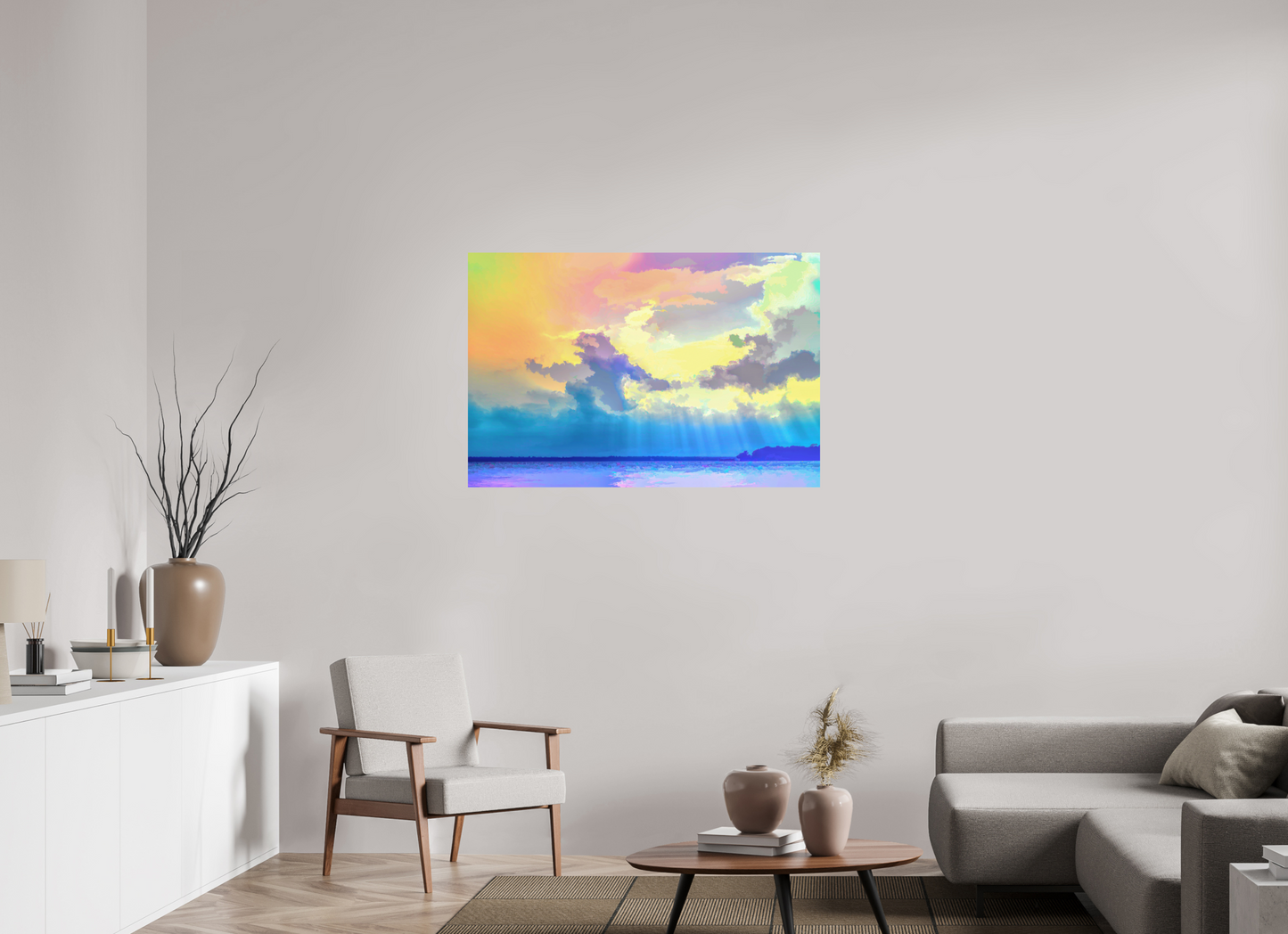 45 x 30″, Color Print Radiant Clouds