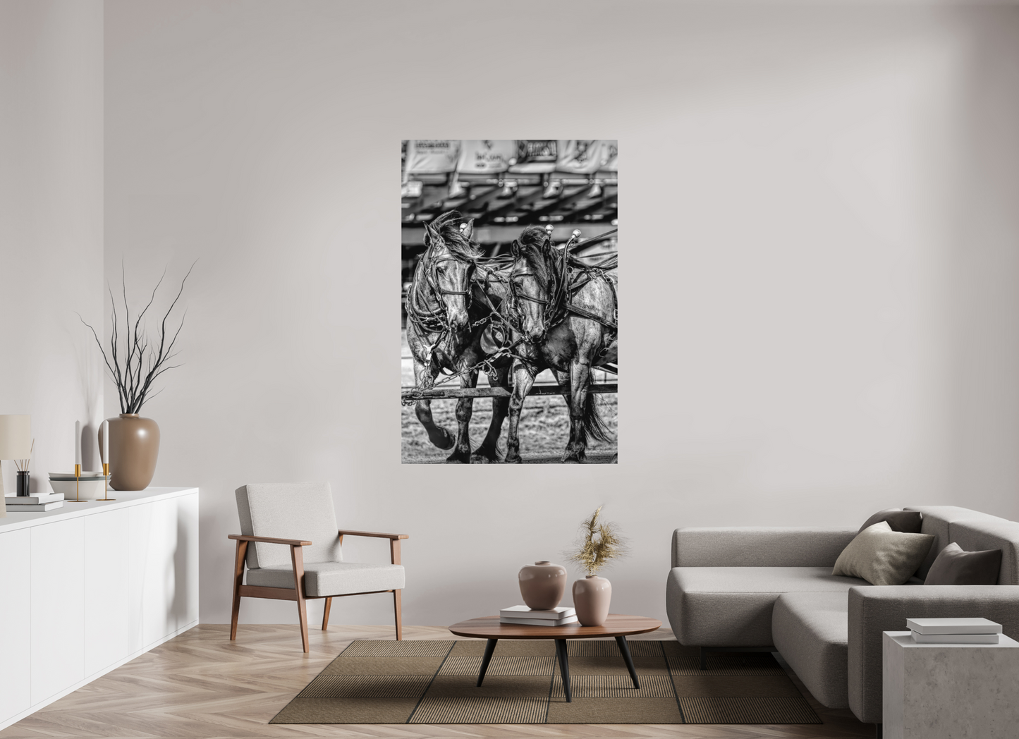 44 x 66″, Black and White Print Mane Attraction