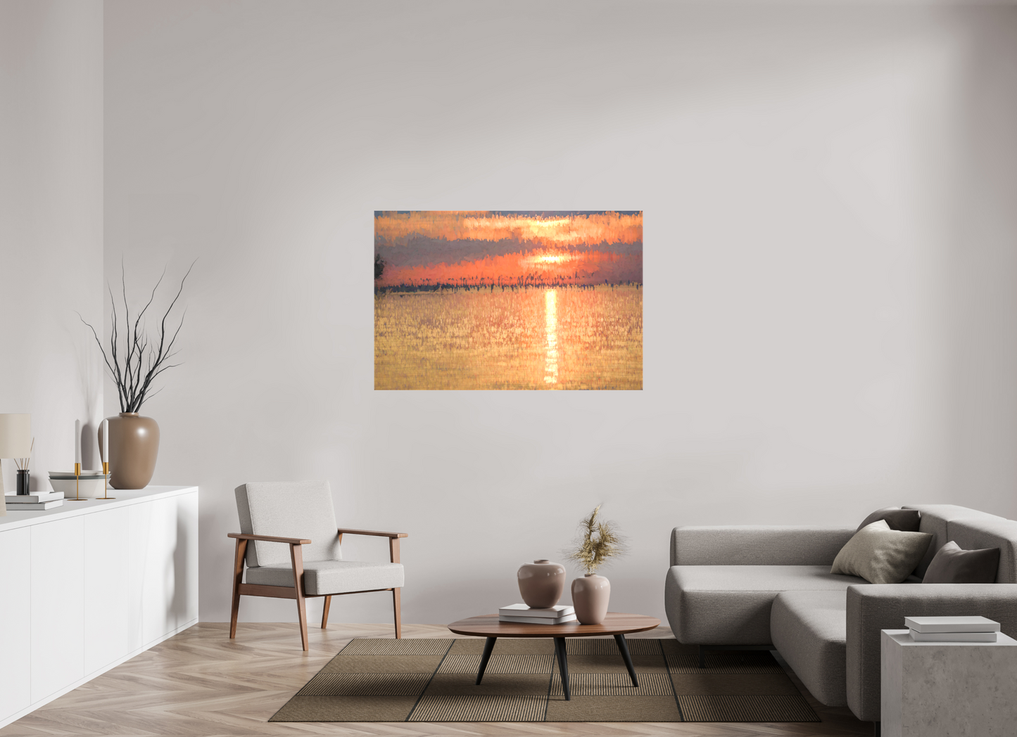 54 x 36″, Canvas Print Golden Sunset