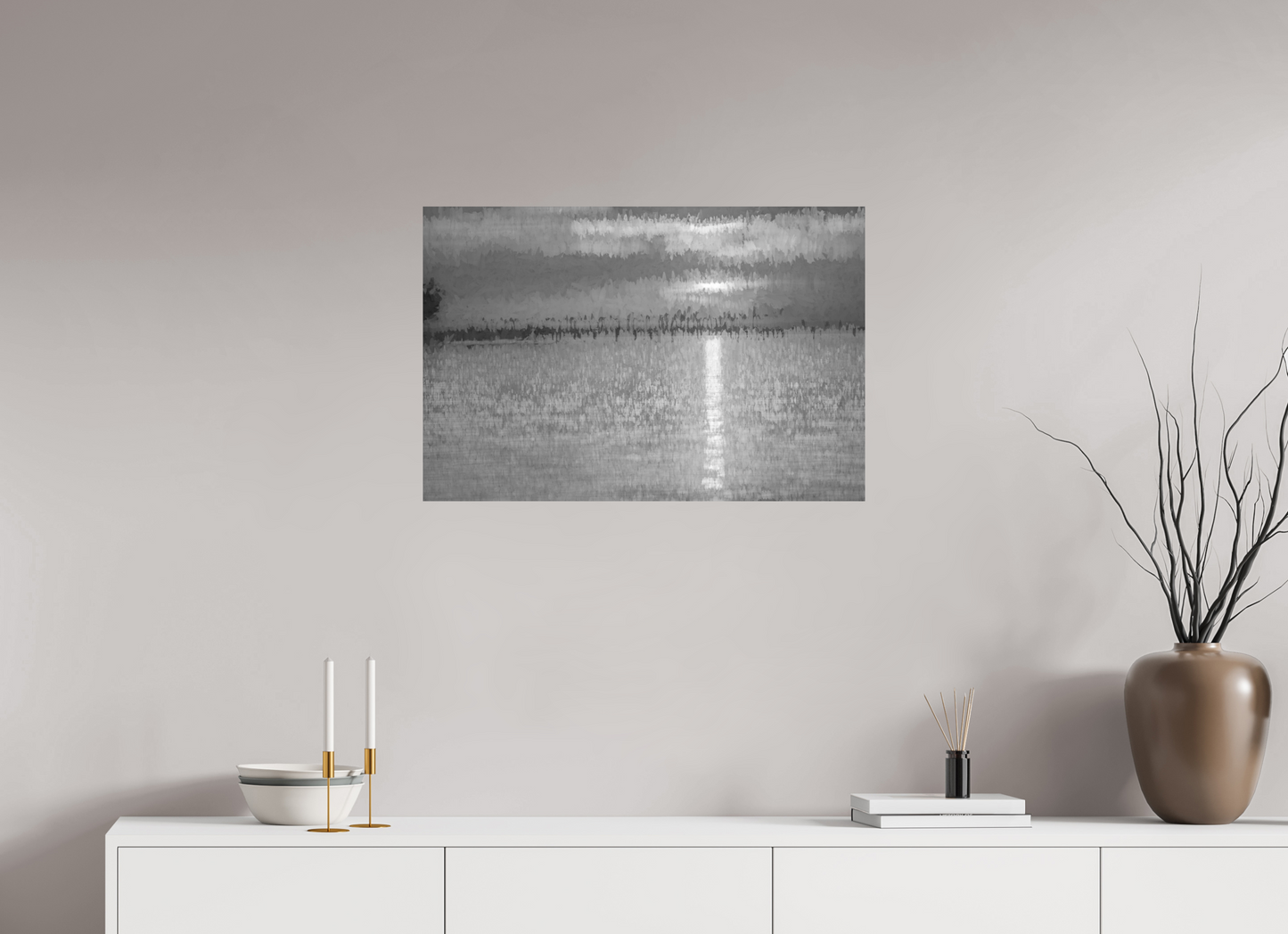 30 x 20″, Black and White Print Golden Sunset