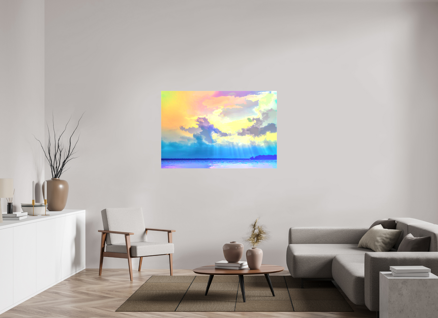 54 x 36″, Canvas Print Radiant Clouds