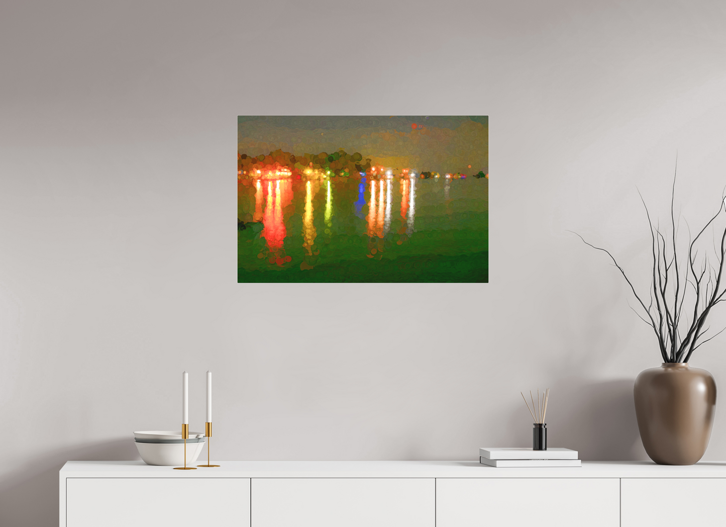 30 x 20″, Acrylic - low glare Reflecting on the Lake Life