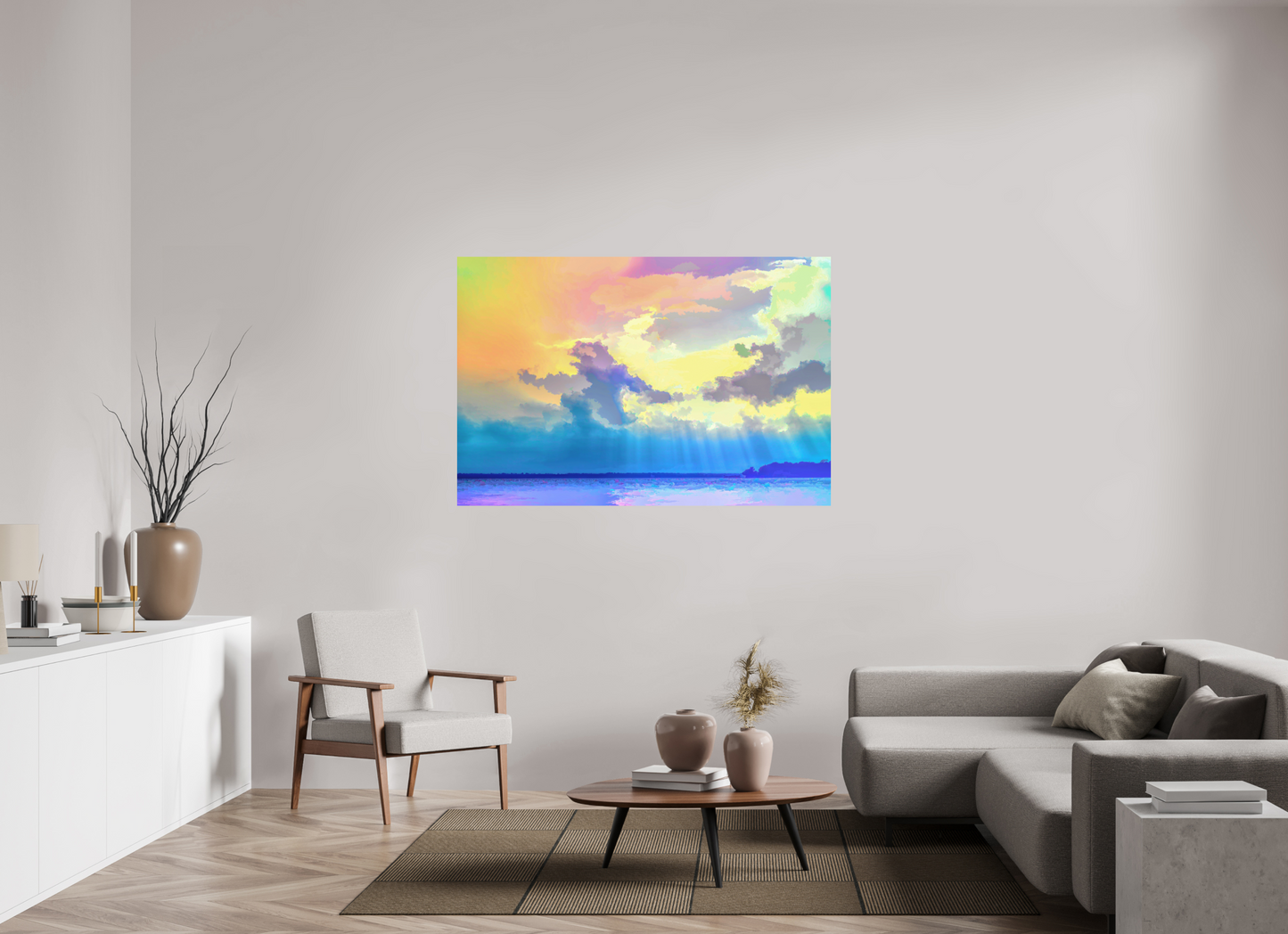 60 x 40″, Aluminum - low glare Radiant Clouds