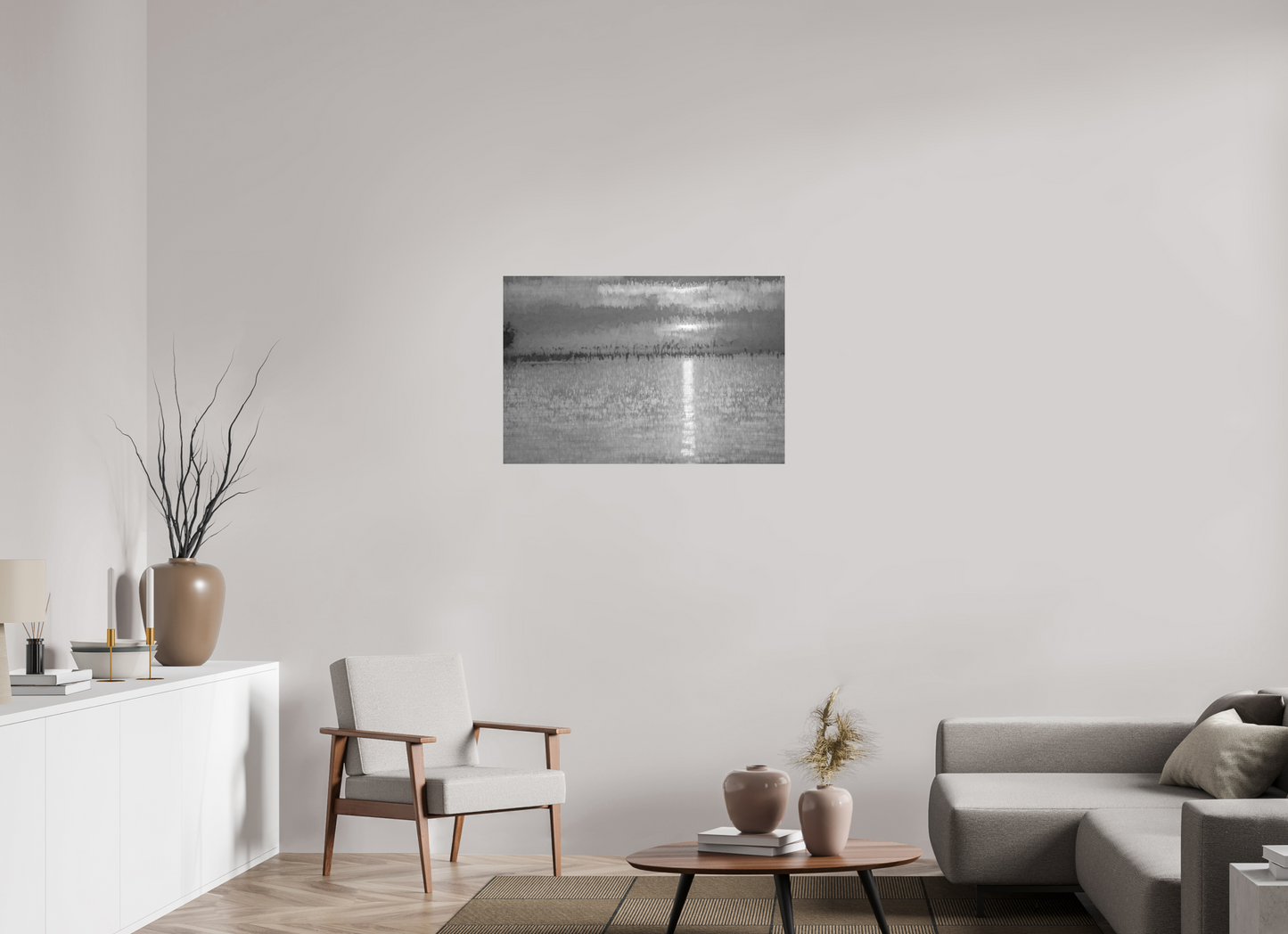 36 x 24″, Black and White Print Golden Sunset