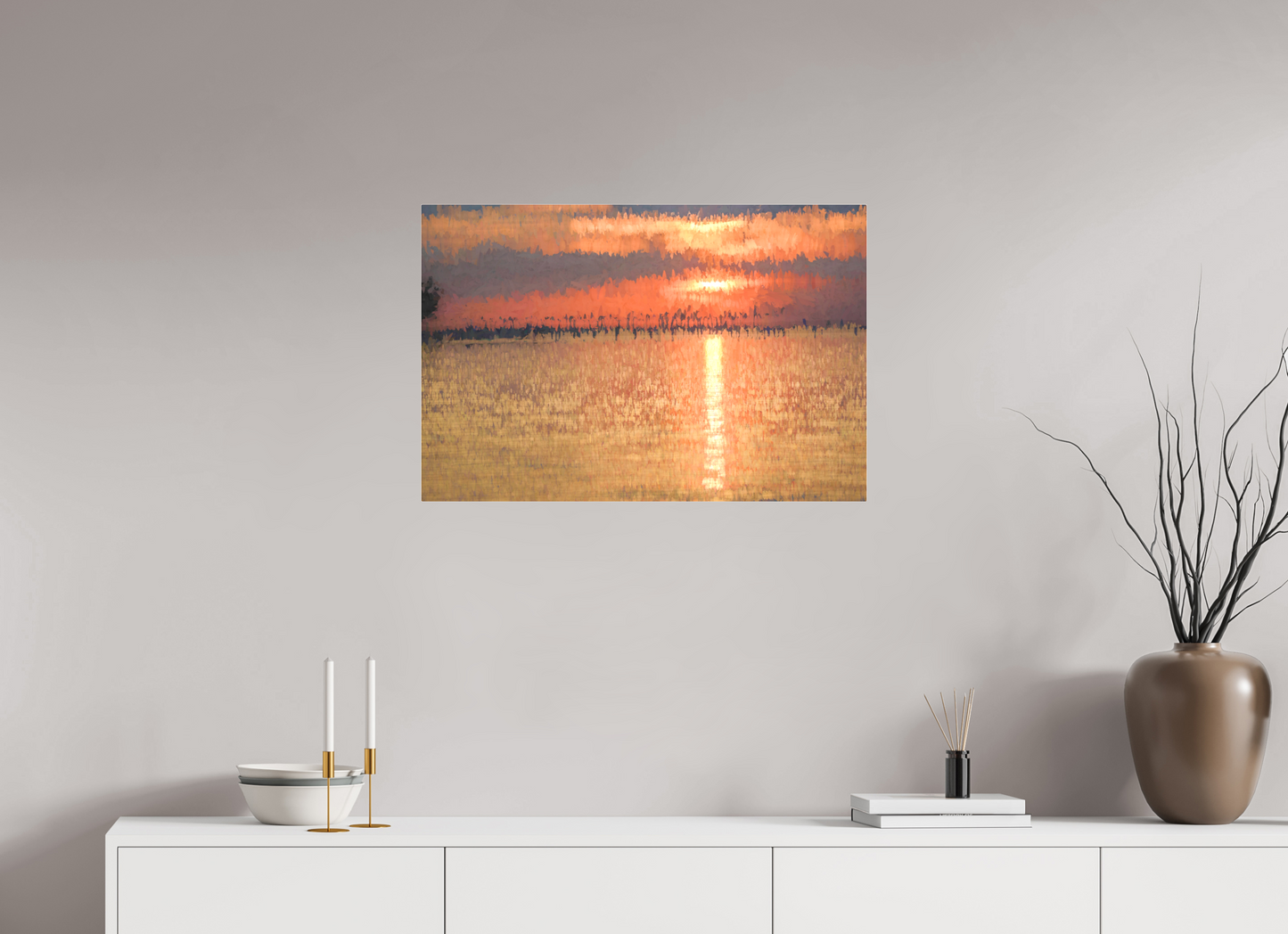 30 x 20″, Acrylic - low glare Golden Sunset