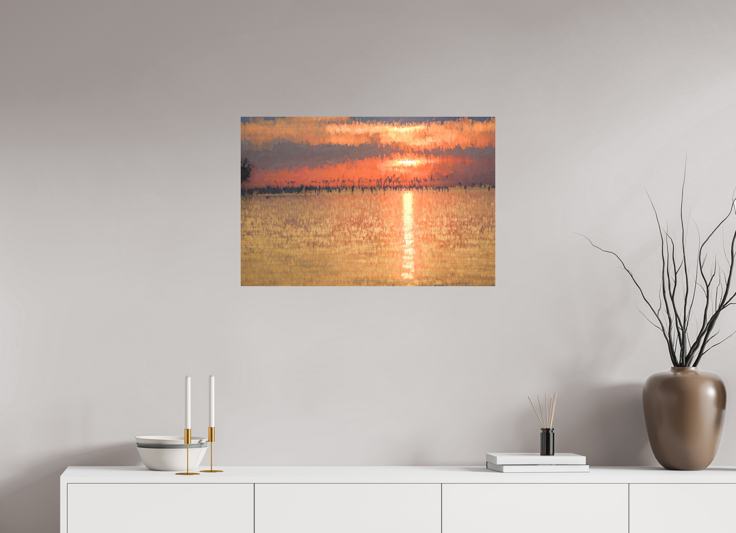 30 x 20″, Aluminum - low glare Golden Sunset
