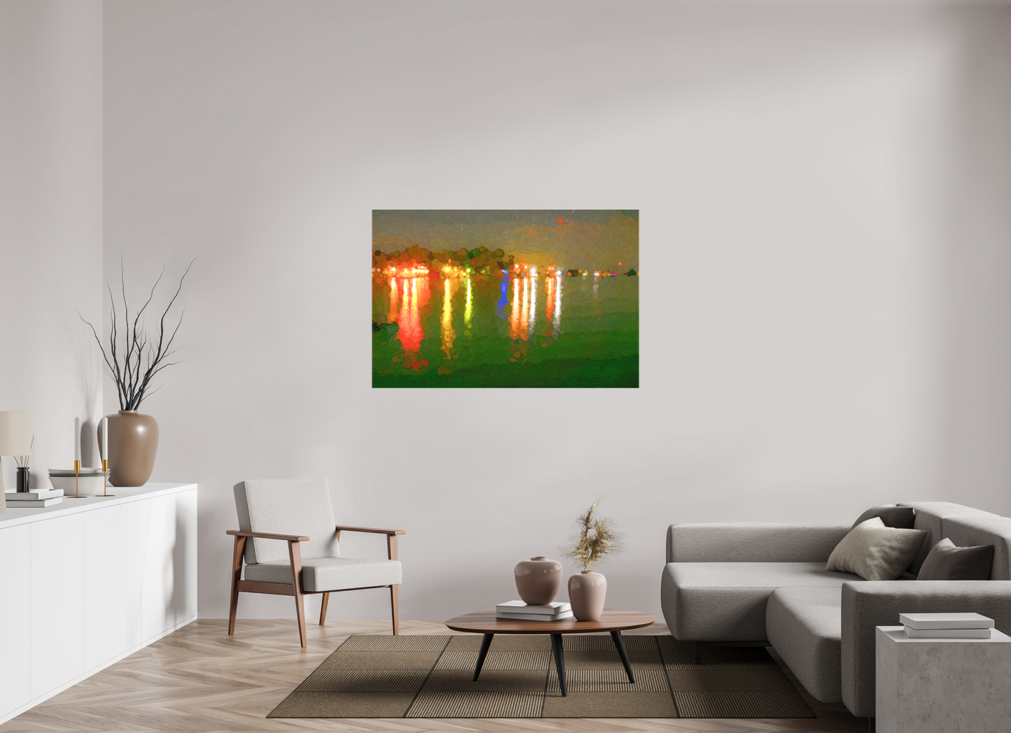 54 x 36″, Canvas Print Reflecting on the Lake Life