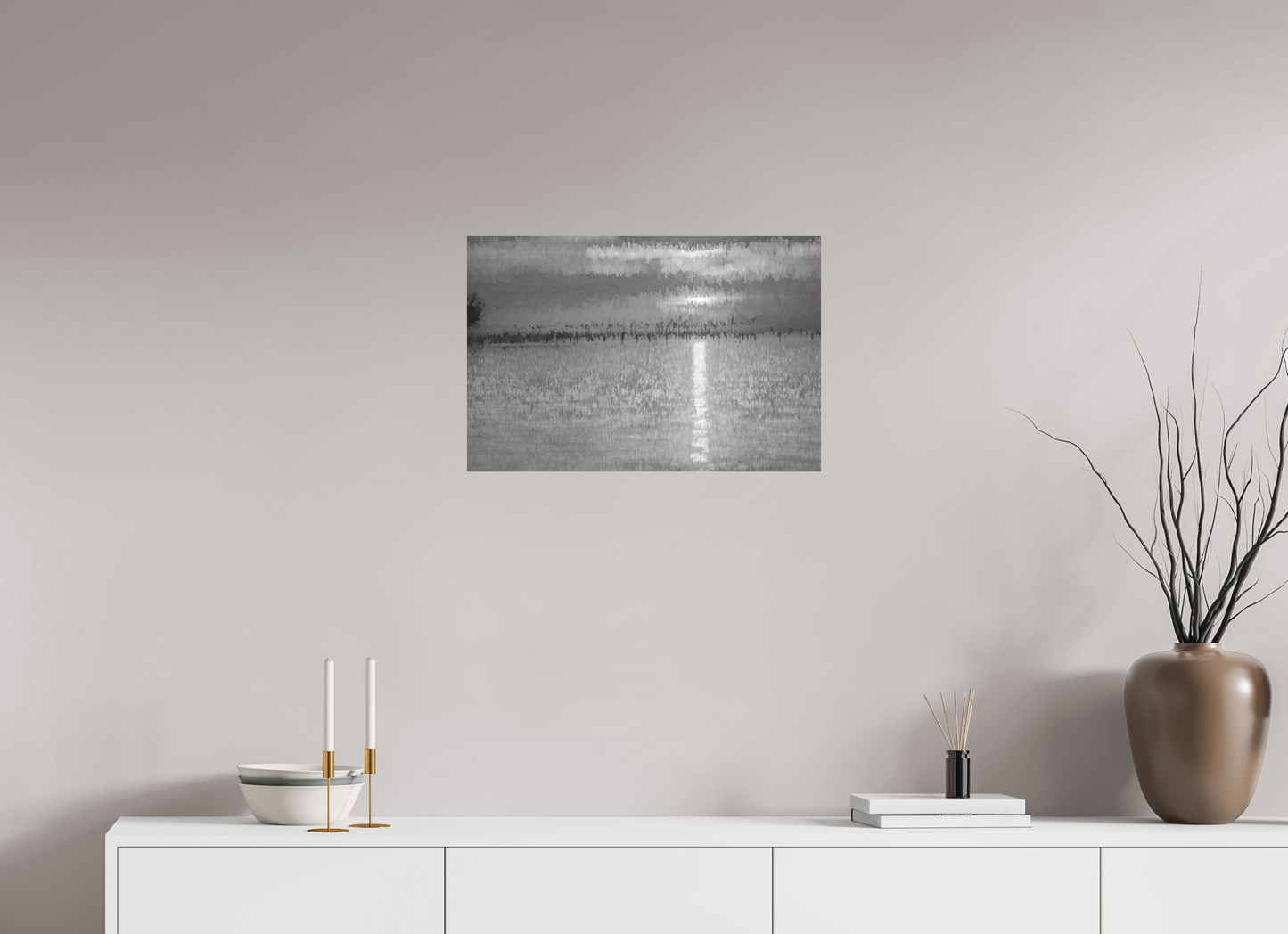24 x 16″, Black and White Print Golden Sunset