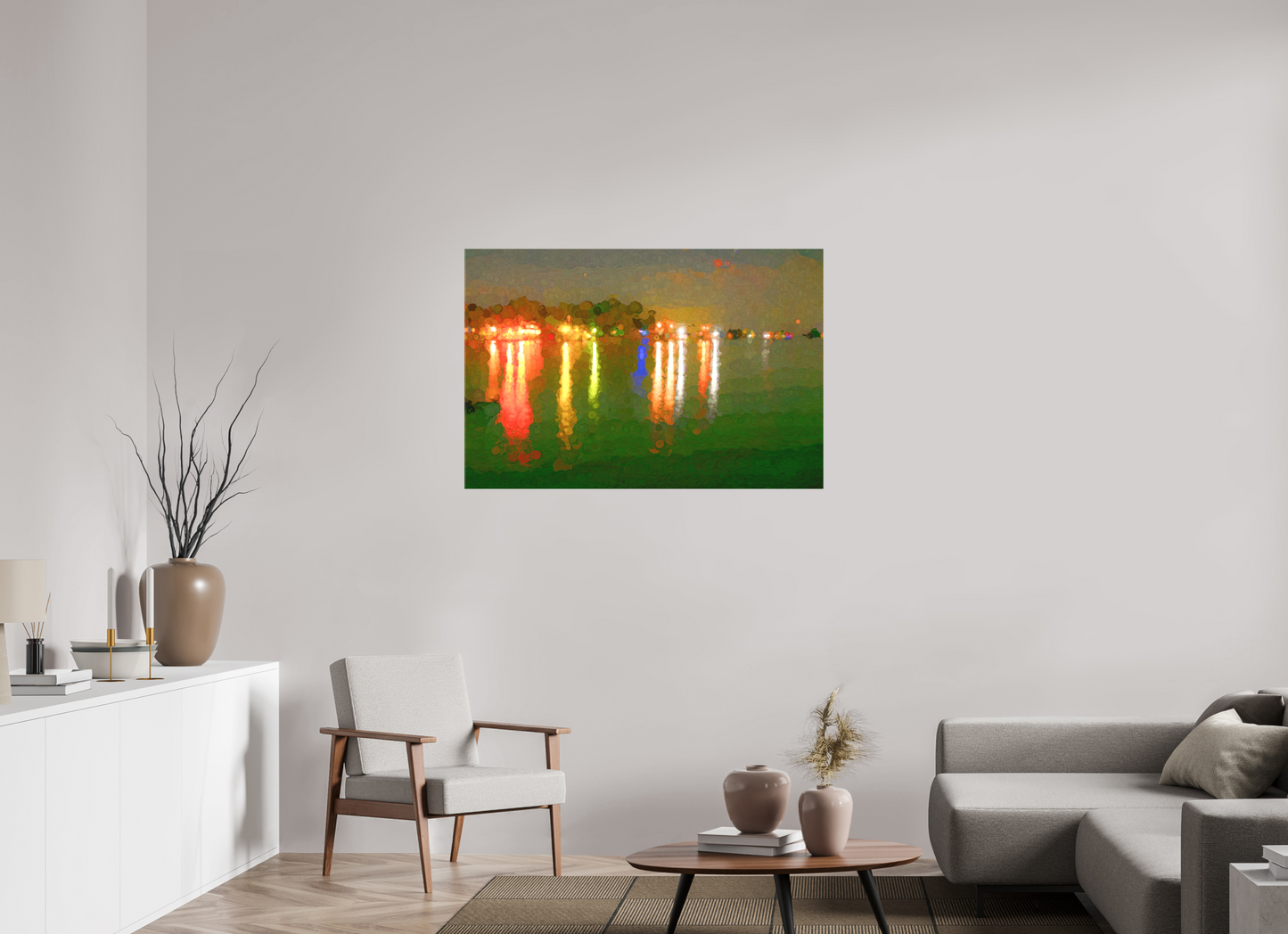45 x 30″, Canvas Print Reflecting on the Lake Life
